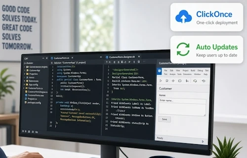 C# Windows Forms, Coding Services